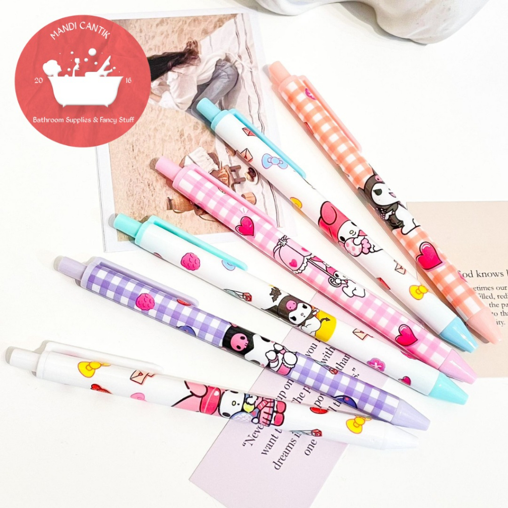 

Pulpen Cetek Sanrio Hello Kitty Kuromi Little Stars Melody Purin Pen Pena Lucu Imut Termurah COD