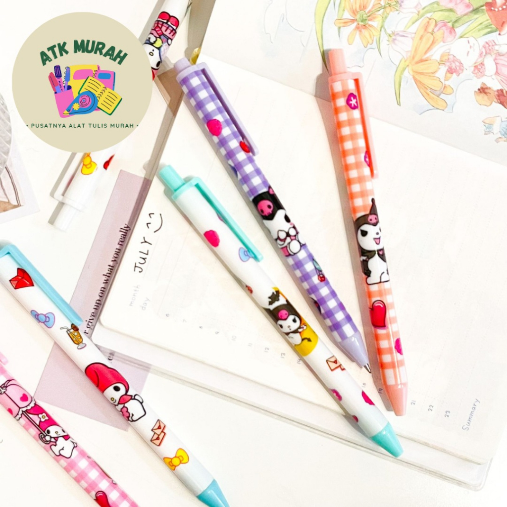

Pulpen Cetek Sanrio Hello Kitty Kuromi Little Stars Melody Purin Pen Pena Lucu Imut Termurah COD