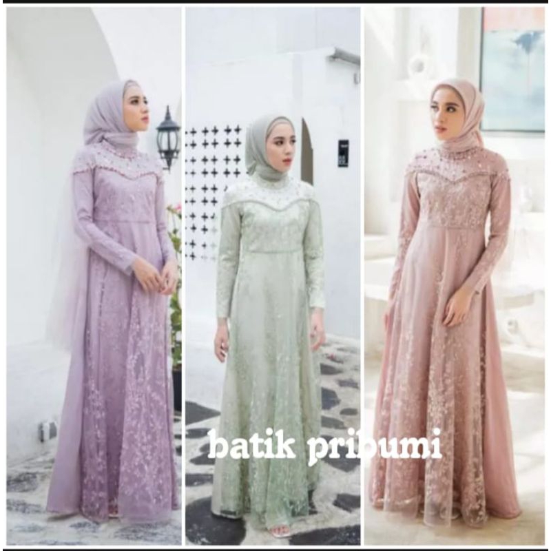 Gamis Brukat Namira Gaamis Mewah Terbaru Gamis Lebaran Mewah Seragaman