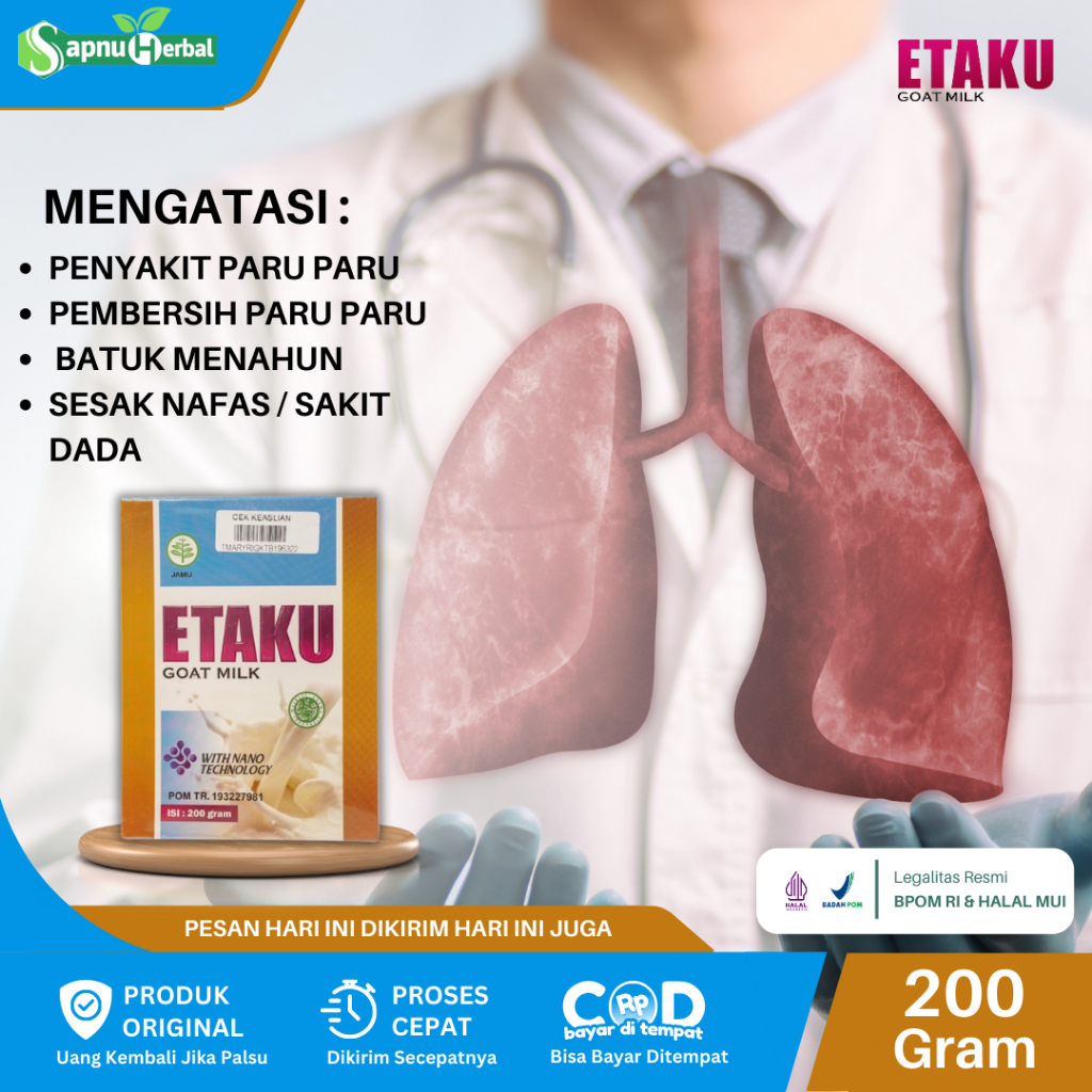 

Susu Pembersih Paru Paru Kotor Perokok Obat Cairan Paru paru Flek Plek Paru Paru Pembersih Paru Kotor Hitam Perokok Berat Pneumonia Bronkitis TBC Batuk Berdarah Asma Sesak Napas Gurah Paru Paru Susu Kambing Etawa Walatra Etaku