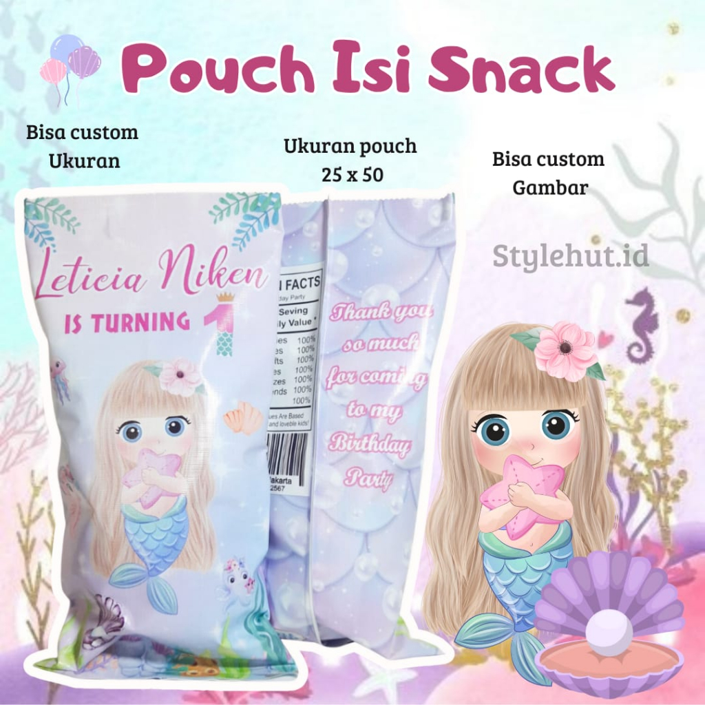 

Pouch Snack I Bingkisan Snack Ultah I Hampers Snack I Pouch Custom