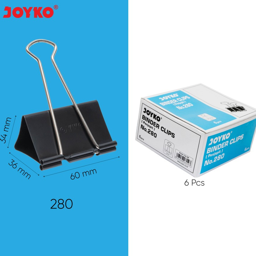 

Binder Clip 280 Joyko Perpak isi 6pcs - Pak