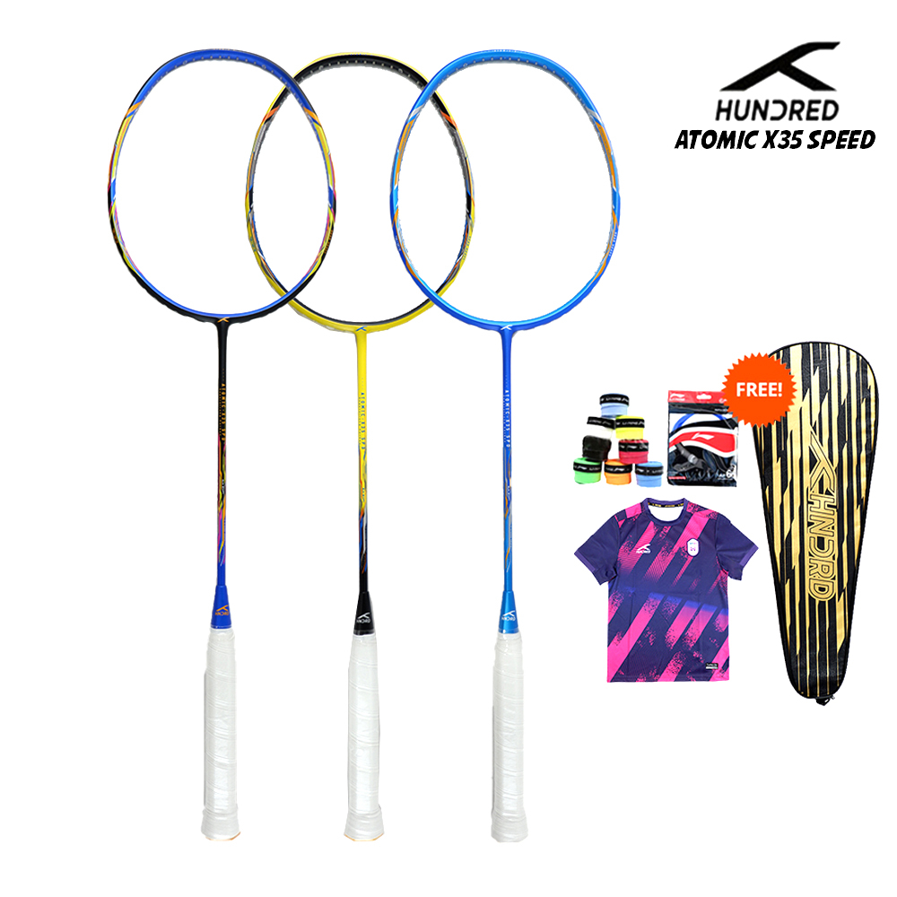 RAKET BADMINTION ORIGINAL HUNDRED ATOMIC X35 SPD