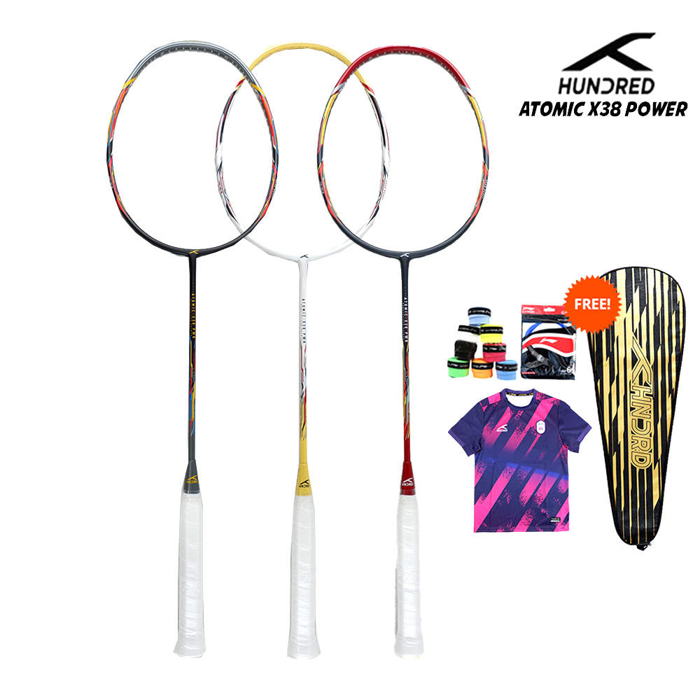 RAKET BADMINTION ORIGINAL HUNDRED ATOMIC X38 POWER