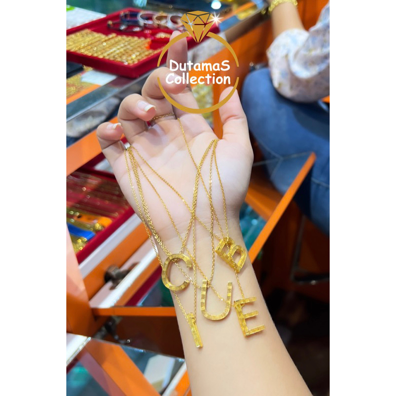 PROMO Kalung Dewasa Inisial A-Z Berat 2gram an Emas Asli Kadar 375% (8k)