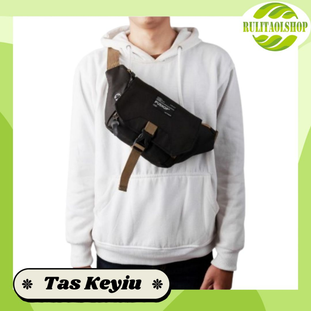 PUSHOP KEYIO - Tas Selempang Pria - Tas Waistbag pria Original - Tas Pria
