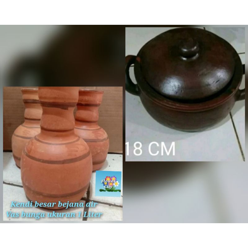 Kendi Besar Bejana Air ,vas Bunga Prakarya Sekolah dan Gerabah Panci tanah liat