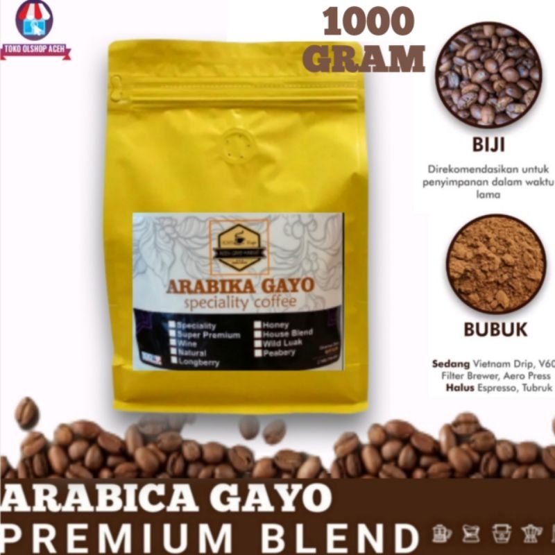 

KOPI GAYO BLEND ESPRESSO 1kg ARABICA ROBUSTA COFFEE GAYOH ACEH ASLI ORIGINAL.