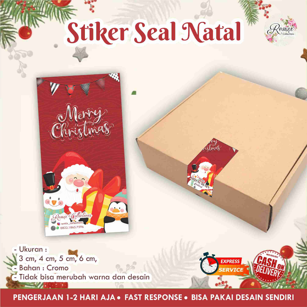 

[58 pcs] Stiker Natal, Christmas cromo Seal / segel / Stiker makanan