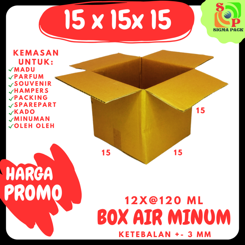 

Kardus Minuman 15x15x15 AMDK 12x120ml Dus Minum Kardus Kotak /Karton/Polos/hampers/boxnormal