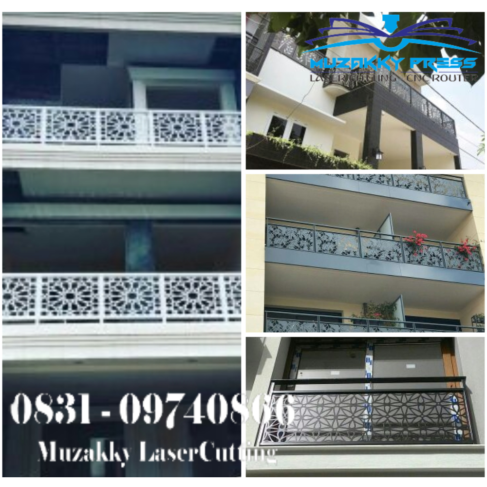 PAGAR BALKON PLAT BESI LASER CUTTING