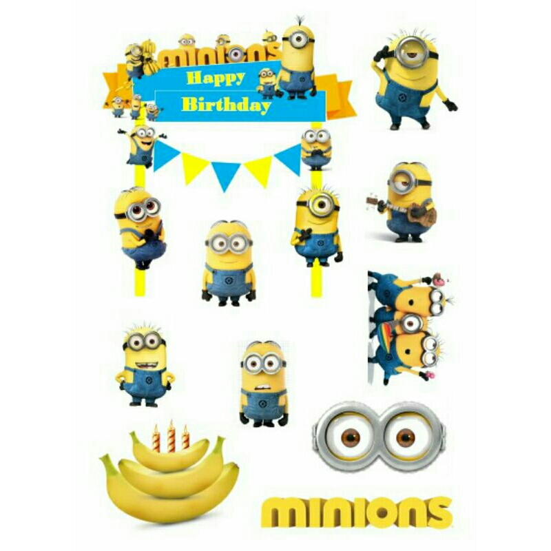 Topper Tema MINION CUSTOM/ Hiasan Cake ULTAH MINION