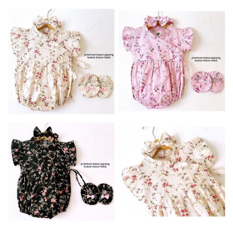 baju fashion jumper kimono set bandana sepatu katun jepang bayi cewek