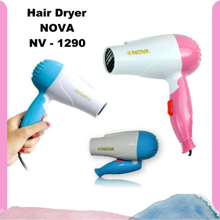Hair Dryer Mini Lipat Alat Pengering Rambut NOVA N-658 Low Watt