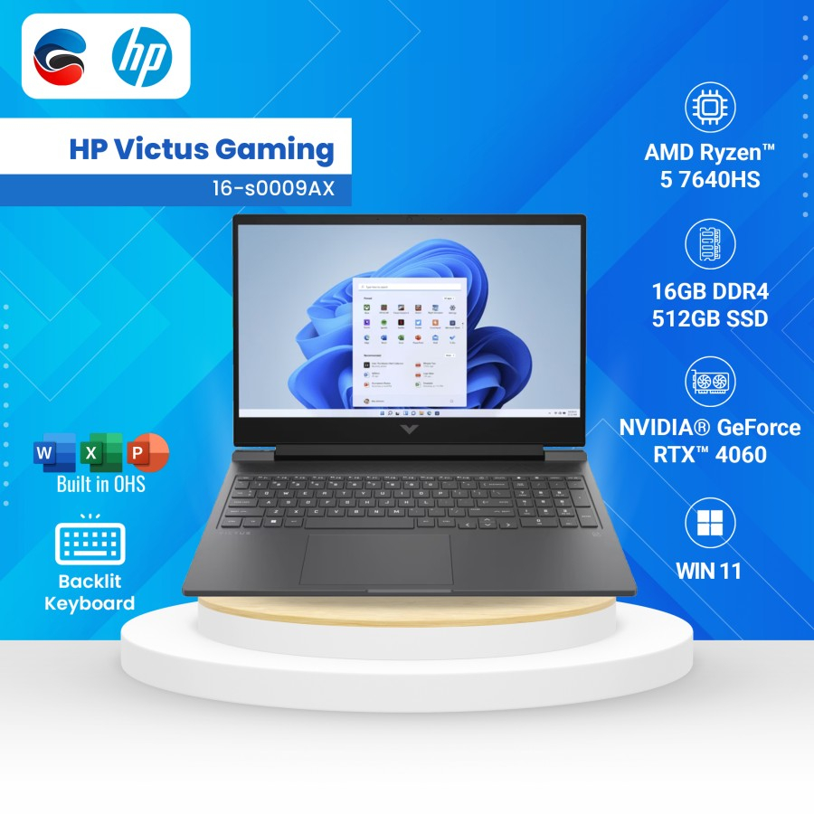 HP Laptop Victus 16 S0009AX Ryzen5 7640HS 16GB 512GB RTX 4060 8GB