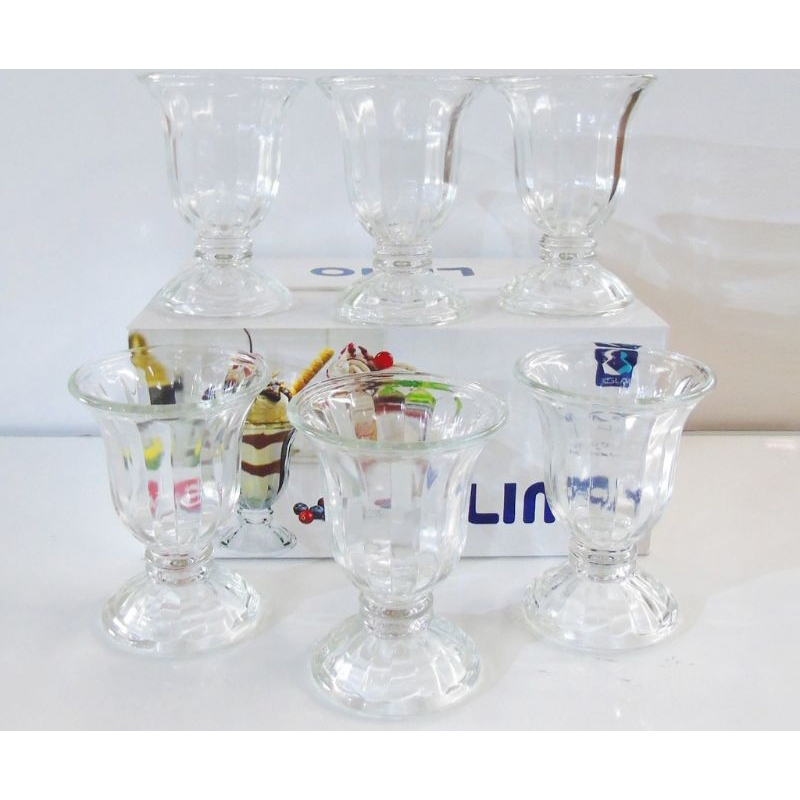 GELAS ES KRIM LIMO KIMGLASS/ICE CREAM GLASS SET 200ML ISI 6 PCS/ GELAS LIMO ISI6 / GELAS ES KRIM / G