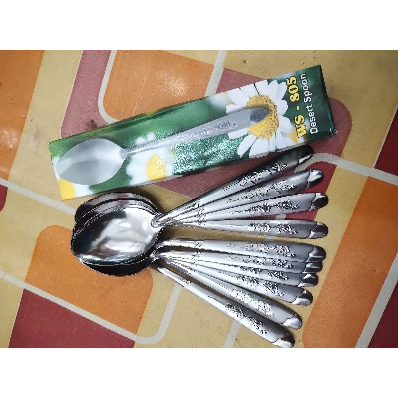 sendok makan stenliss tebal motif bunga