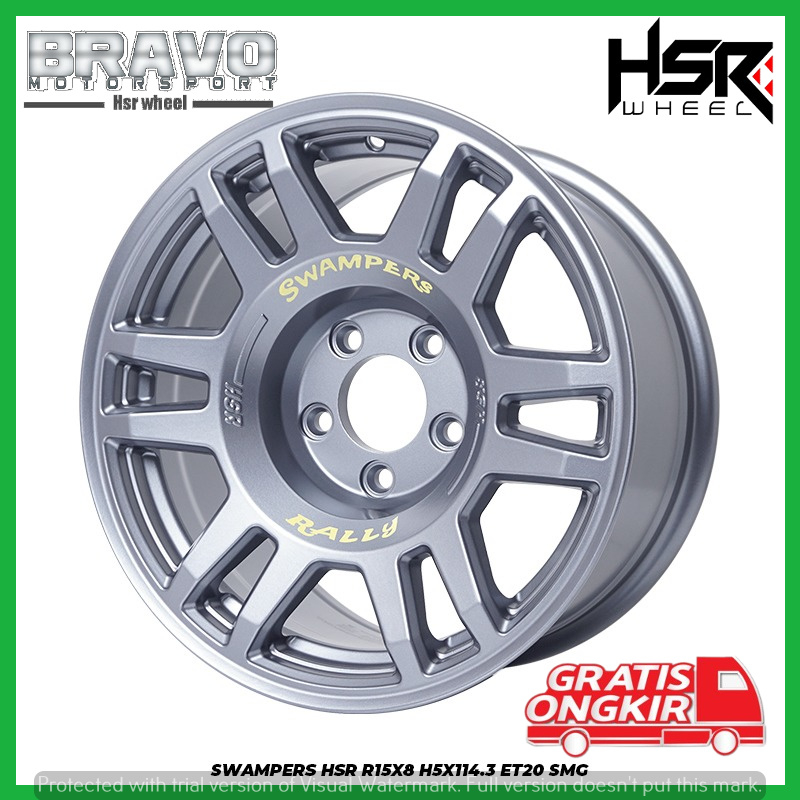 VELG MOBIL RALLY R15 HSR SWAMPERS RING 15 PCD 5X114,3 GREY TERIOS INNOVA RUSH