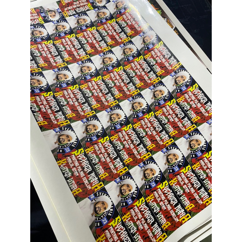 

sticker custom laminasi anti air ukuran a4
