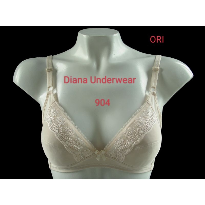 BH Diana (Asli) Style 904 Cup B busa tpis ; Tidak kawat
