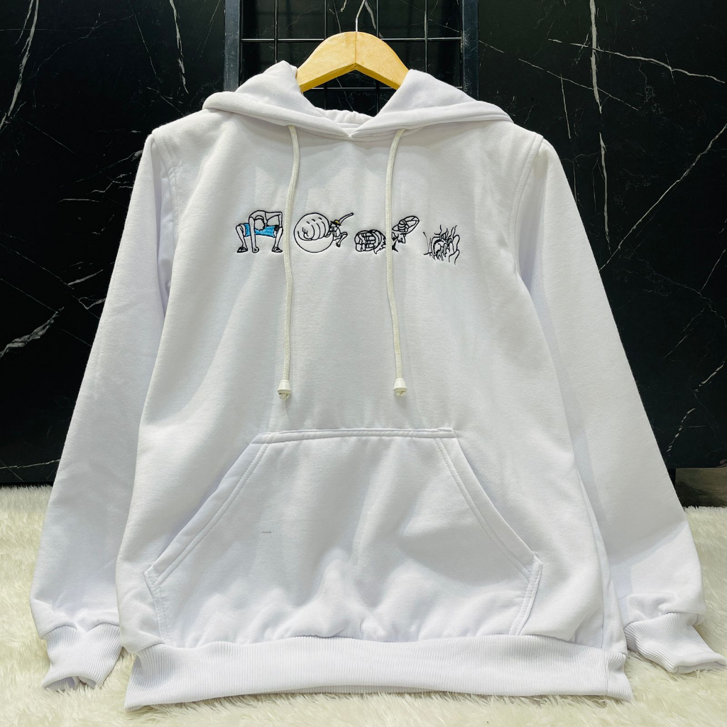 TORIZU Hoodie Luffy Gear Evolution Embroidery White Anime Manga One Piece