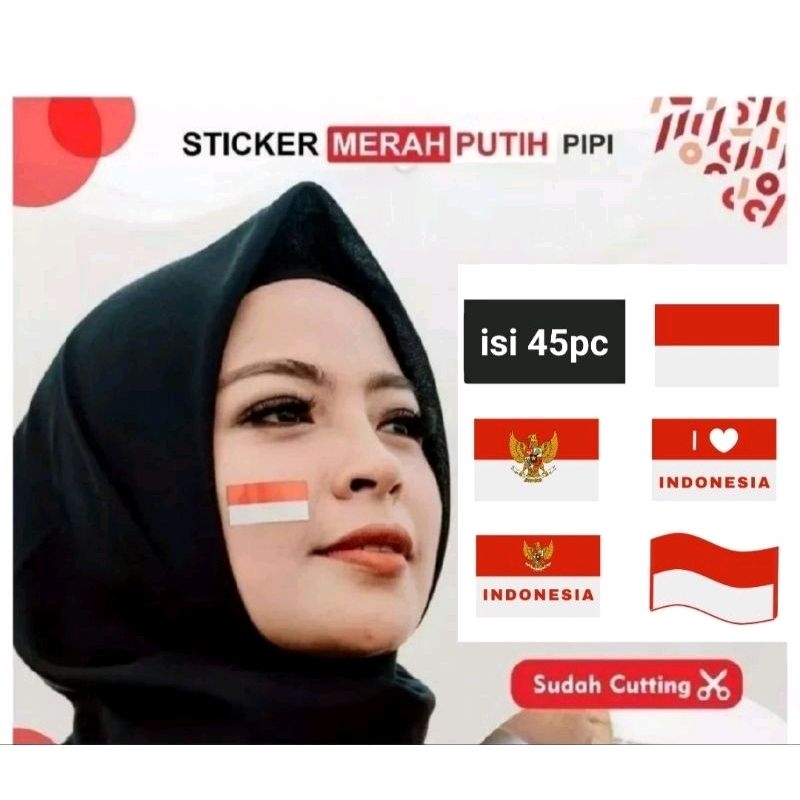 

stiker pipi merah putih love indonesia isi 45pc