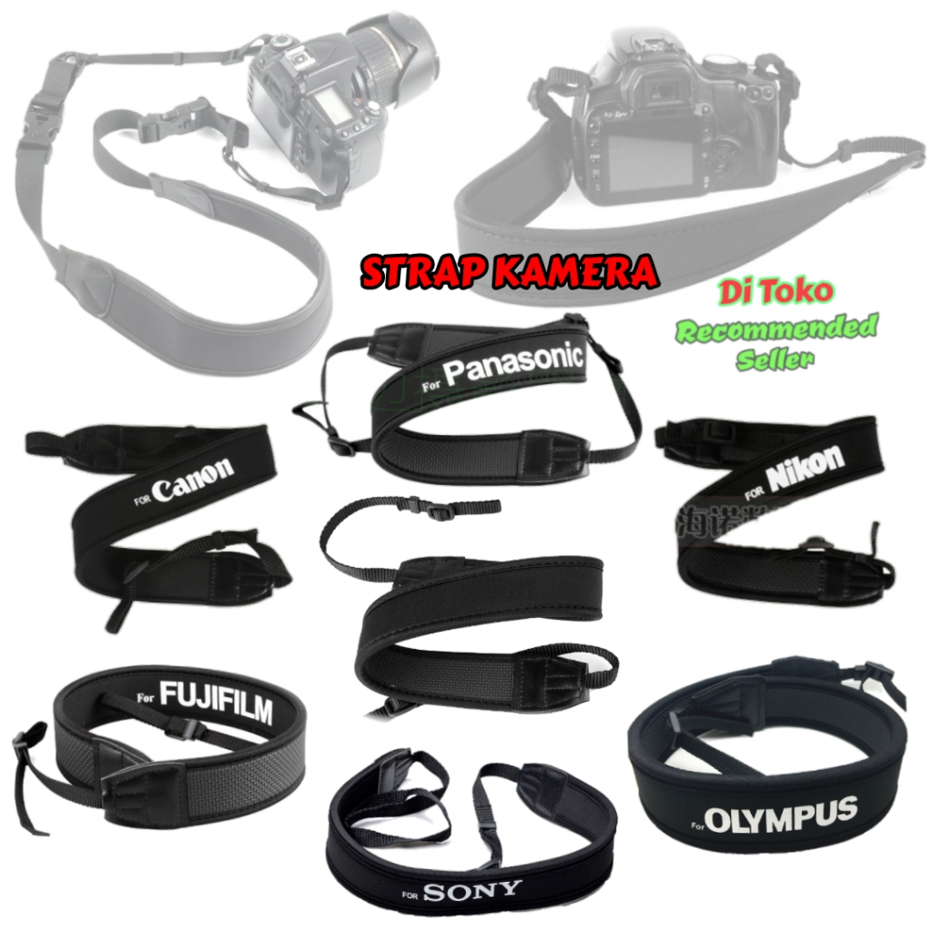 Strap / Tali For Kamera Dslr Semipro Prosumer Canon Nikon Sony Olympus Panasonic Camera Eos 1100D 12