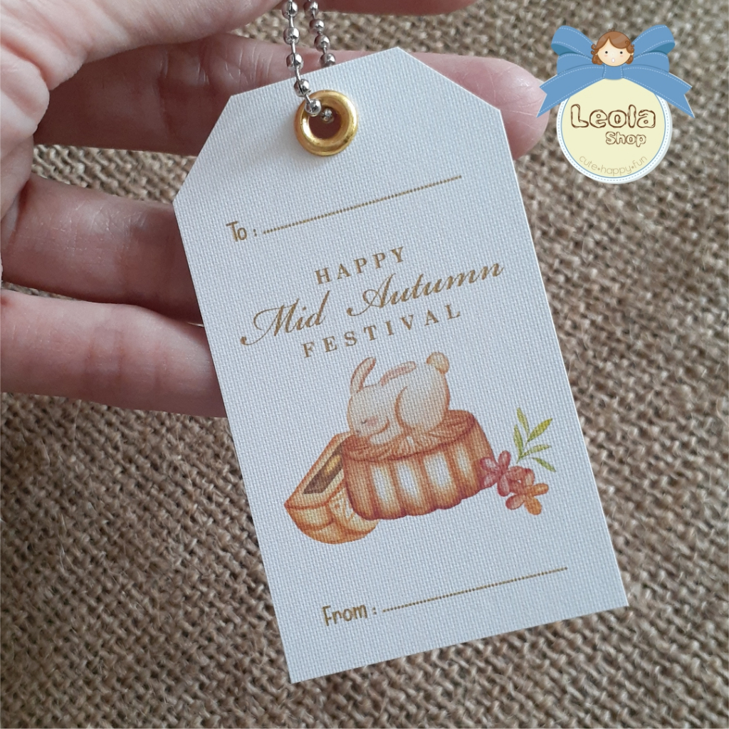 Gift Hang Tag MID AUTUMN Festival /Kartu Ucapan Kue Bulan Mooncake