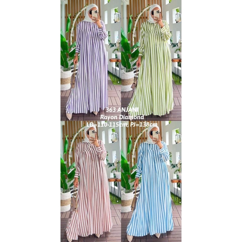 gamis rayon motif salur