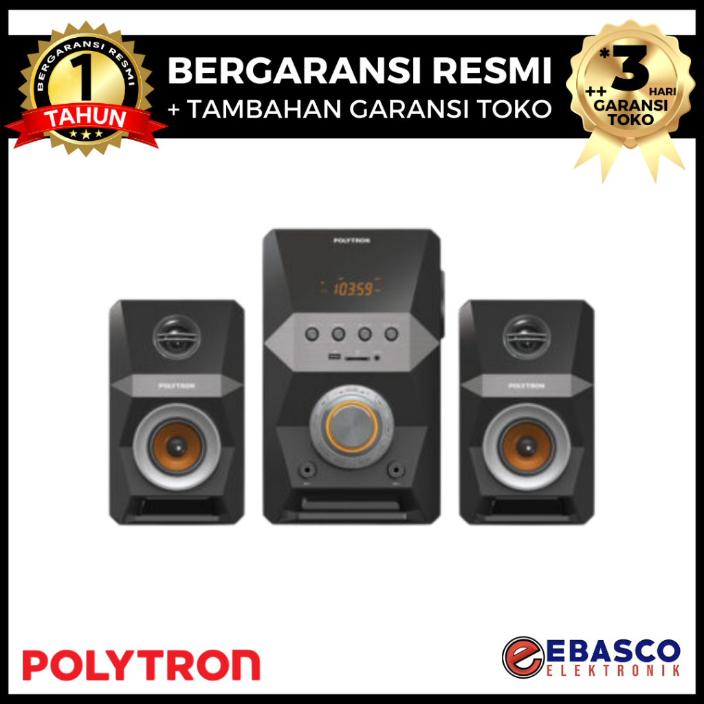 POLYTRON Speaker Aktif PMA 9502 - Speaker Bluetooth Super Bass Daya 80 Watt