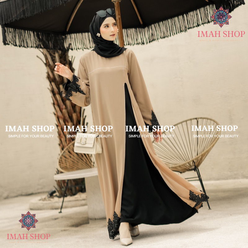 New Abaya Gamis Maxi Dress Arab Saudi Bordir Zephy Turki Umroh Dubai Turkey India Renda Bordir 897