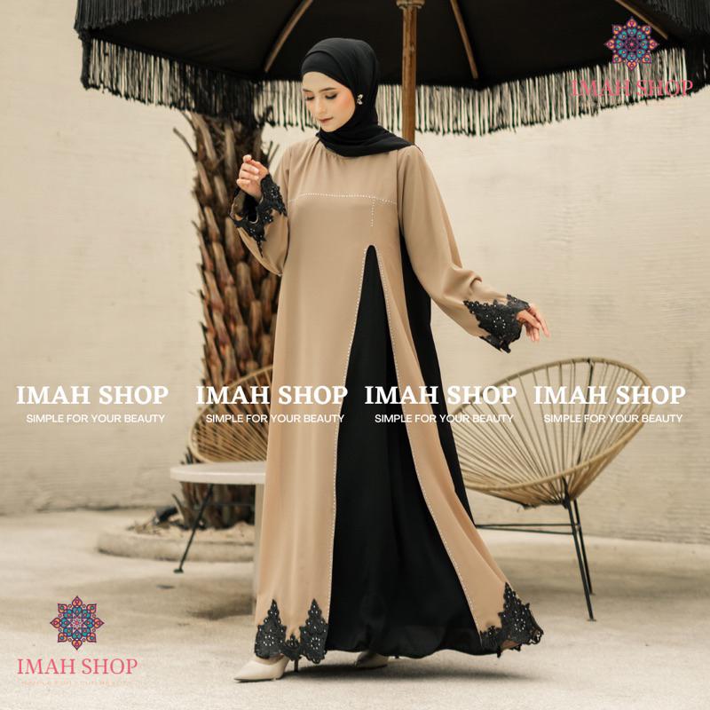 New Abaya Gamis Maxi Dress Arab Saudi Bordir Zephy Turki Umroh Dubai Turkey India Renda Bordir 897