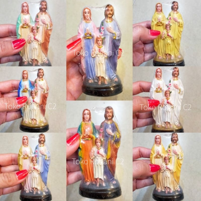 Patung Keluarga Kudus Mini 10cm RF (0393) - Patung Keluarga Kudus - Patung Yesus - Patung Maria - Pa