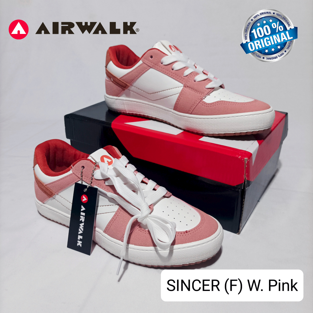 Sepatu Sneakers Wanita AIRWALK SINCER (F) Warna White Pink 100% Asli