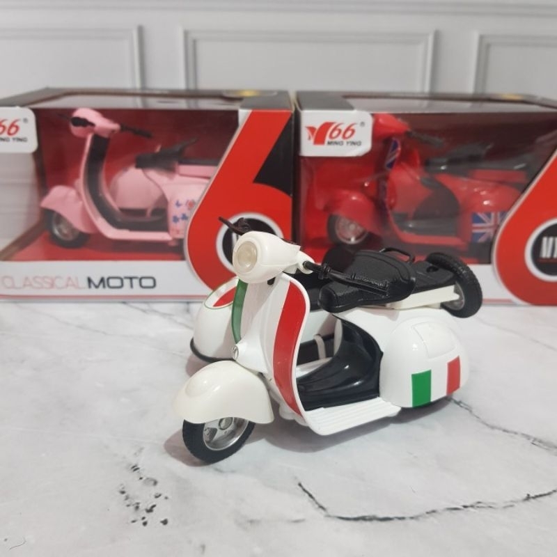 Diecast Vespa Motor Sespan - Diecast Motor Vespa Sespan - Diecast Motor Vespa Sidecar