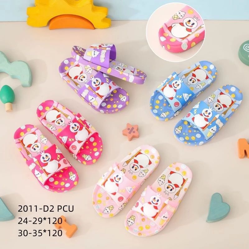 Sandal Slip-On Anak Cewek 24-35 Sendal Selop Perempuan Motif Mixue Sandal Slide Gambar Mixue Eskrim 