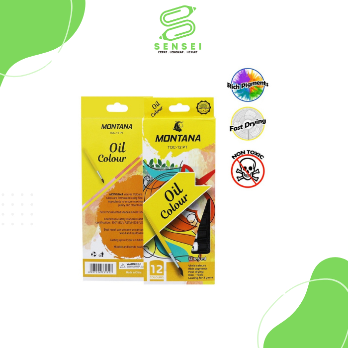 

Montana OilColor 12 Warna / Cat Minyak Montana TOC-12 PT / OilColor Tube