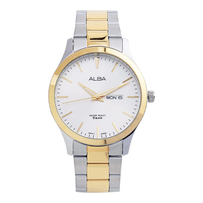 Alba AJ6124X1 Jam Tangan Pria Silver Gold Original