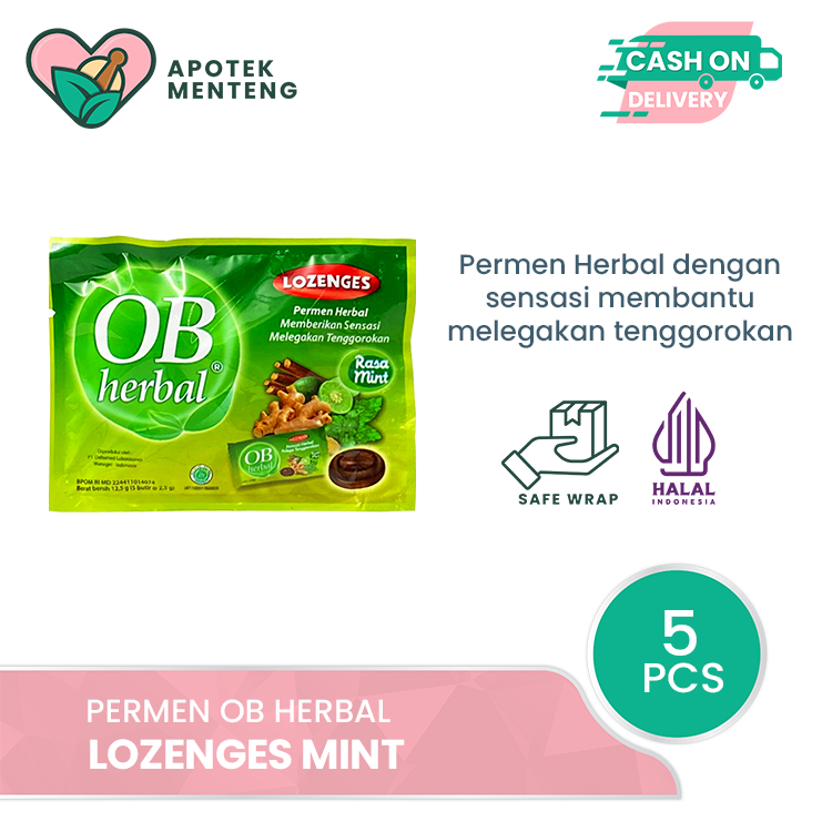 

Permen OB Herbal Lozenges Mint - Permen Pelega Tenggorokan