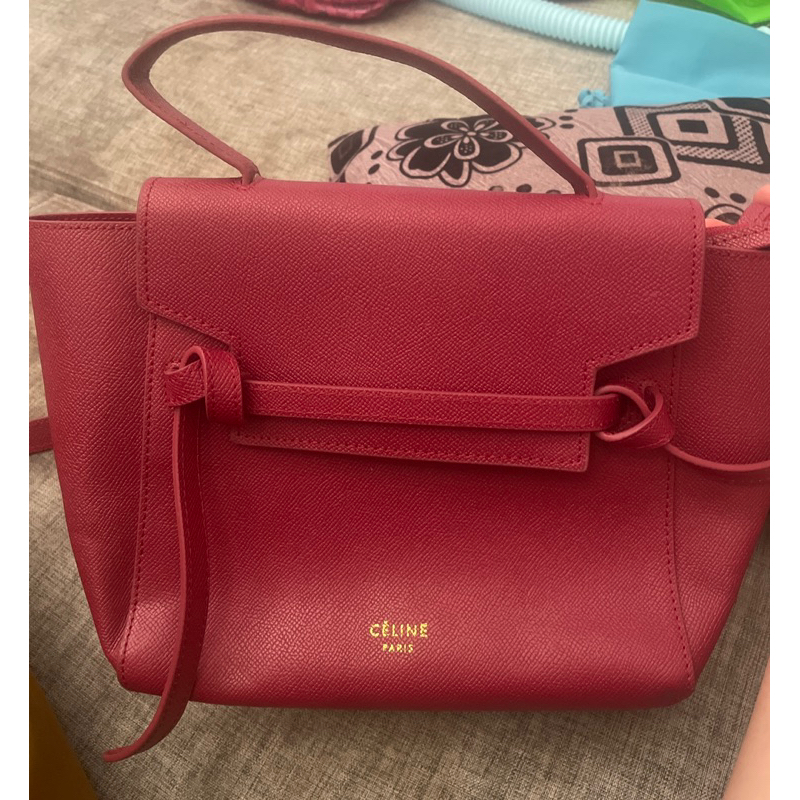 Tas celine belt merah preloved