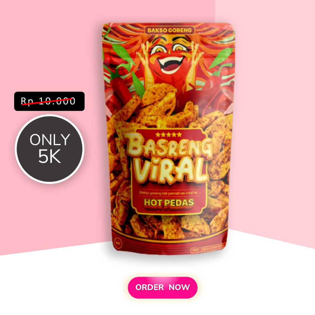 

Basreng Viral Enak Murah HOT PEDAS 50g