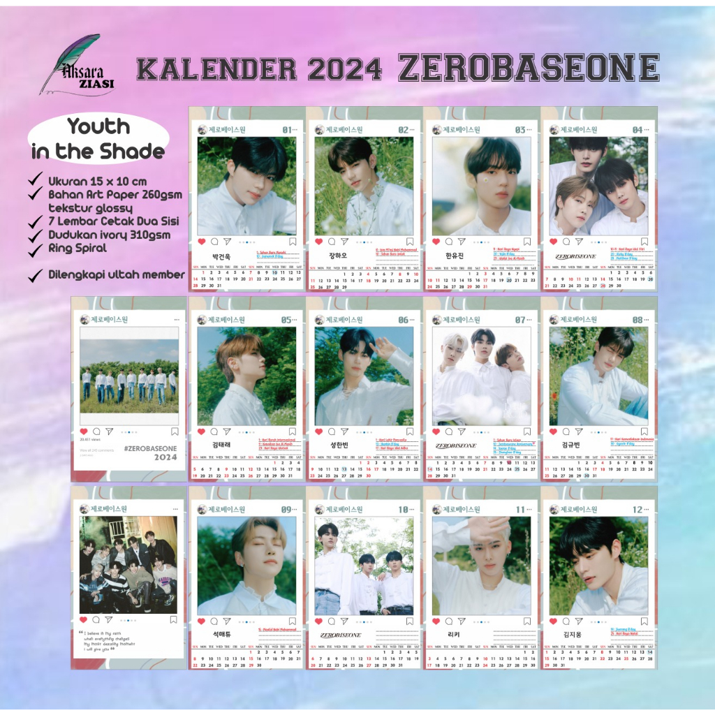 

Kalender Meja ZEROBASEONE 2024 Medium