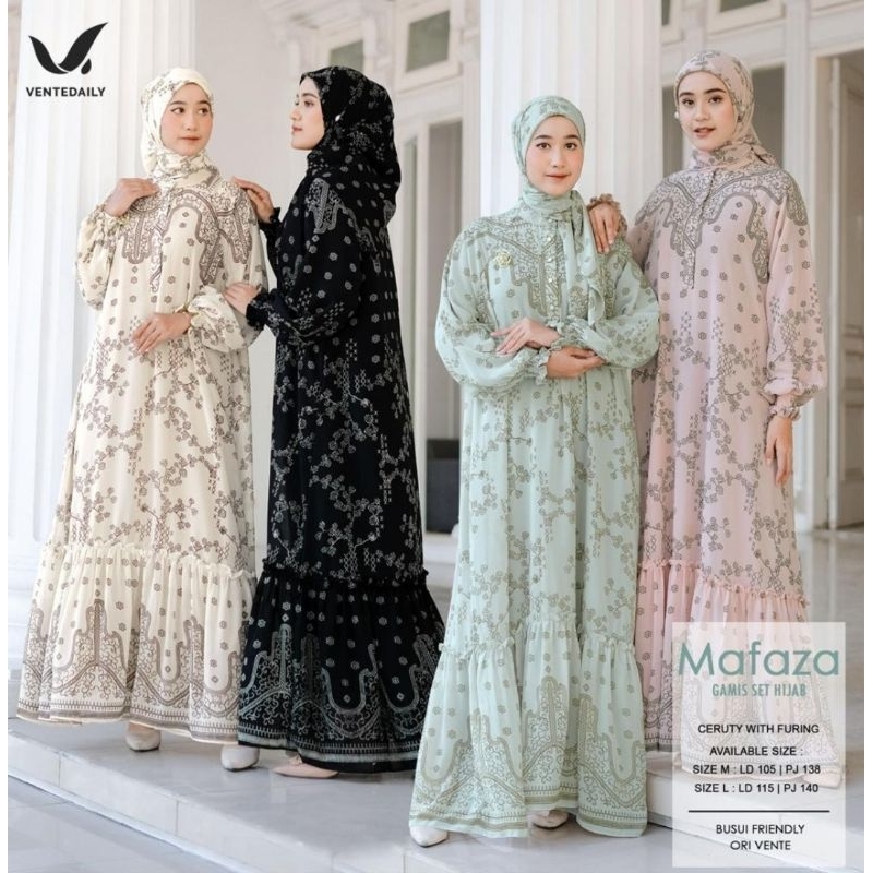 Maaza Dress | Dress set hijab Kondangan | Gamis set hijab Kondangan | Gamis Syari set Hijab Mafaza b