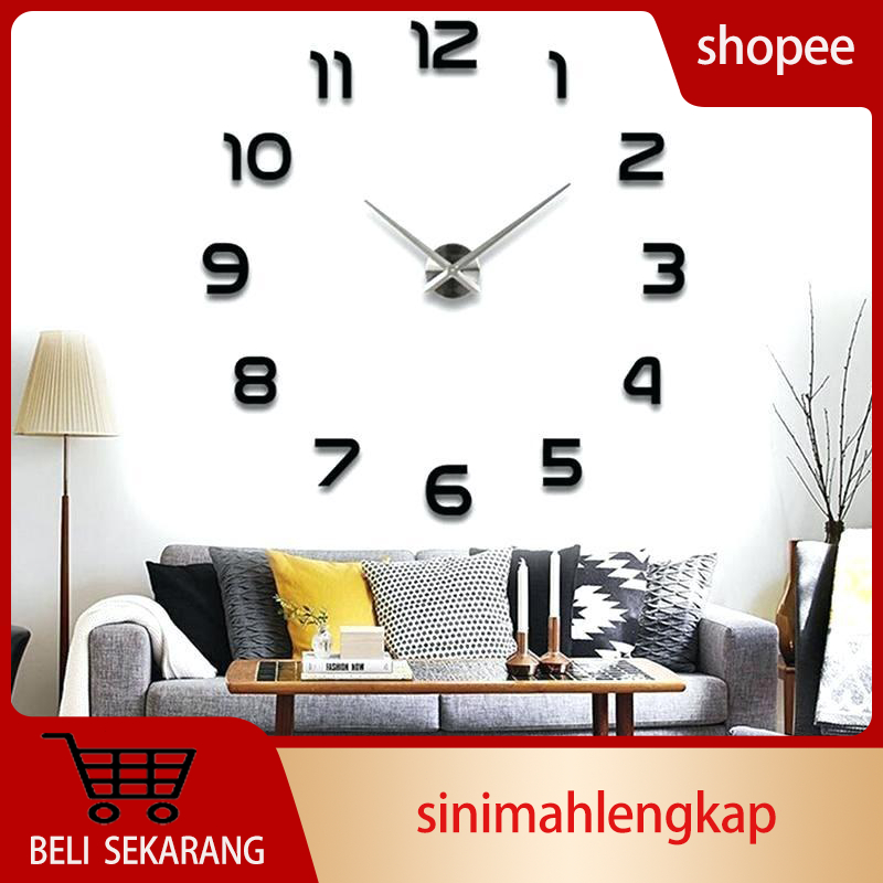 Dinding 3D DIY Angka Latin Minimalis - Jam Dinding 3 Dimensi - Jam  - Jam Dinding Raksasa -  Giant C