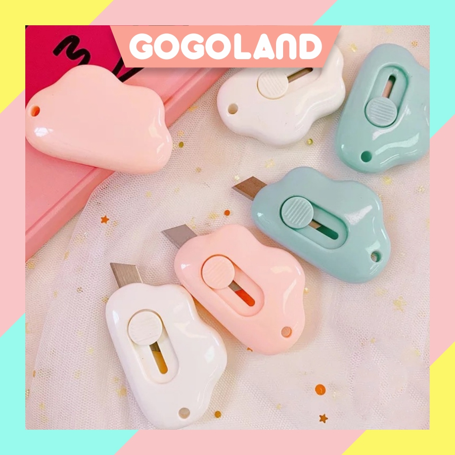 

⭐Gogoland⭐ Pisau Pemotong Mini Cutter Mini Portable Bentuk Awan Warna Pastel Lucu S026