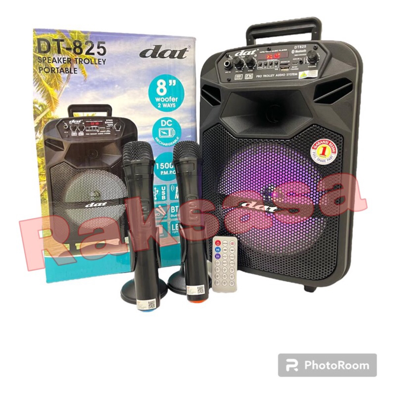 SPEAKER PORTABLE DAT DT 825 ECO 8 INCH ORIGINAL DAT  DT 825ECO 2 MIC