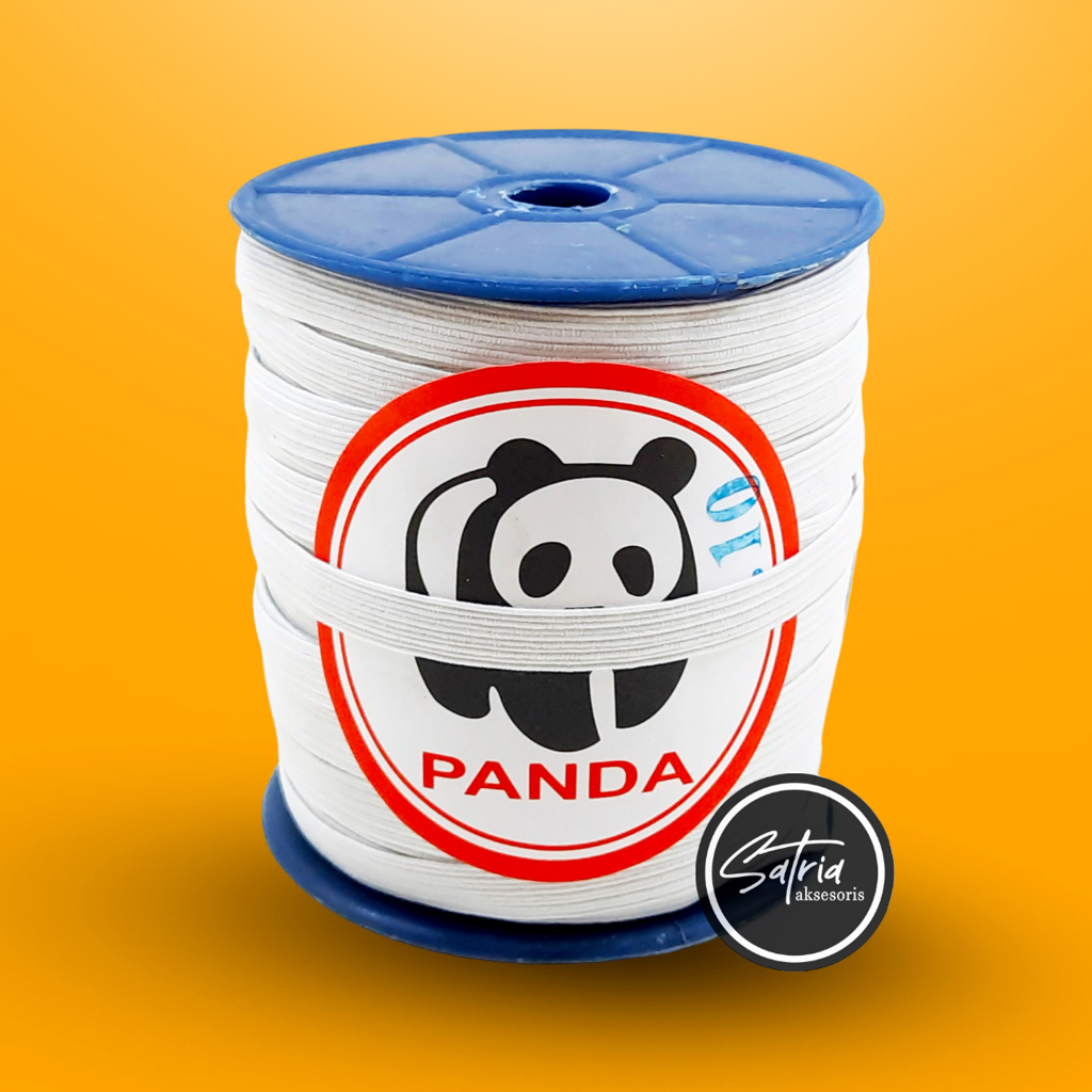 TALI KARET ELASTIC PANDA PUTIH SJ10 10MM / TALI KARET KOLOR