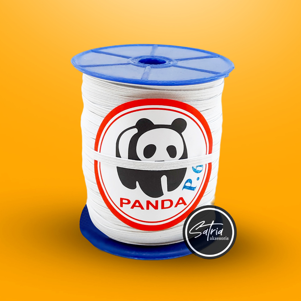 Tali Karet Elastic Panda Putih SJ6 6mm / Tali Karet Kolor
