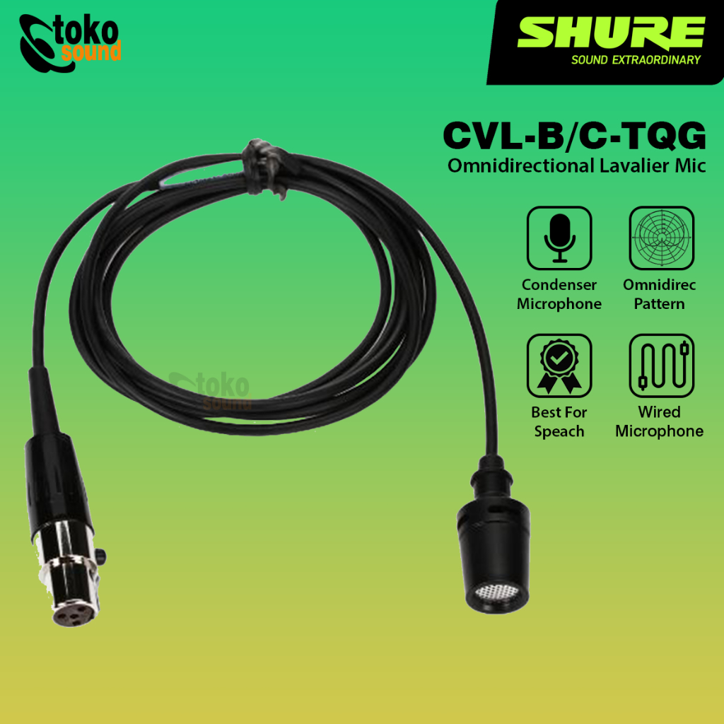 Shure CVL-TQG Lavalier Microphone for Shure Wireless Original