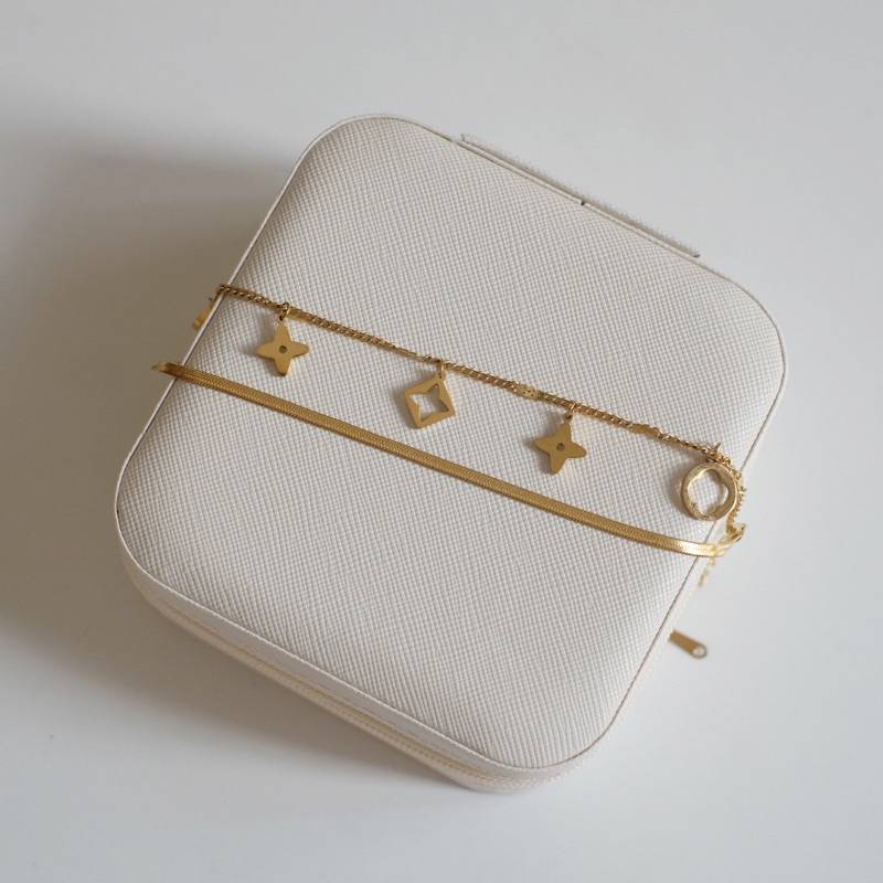 Ark.co - LV bracelet | gelang titanium stainless steel chain double layer anti karat